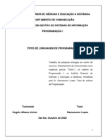TIPOS DE LINGUAGEM DE PROGRAMAÇÃO (Teste2_Angelo) Programacao I GSI  2020 - Copy