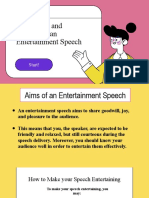 Organizing and Delivering An Entertainment Speech