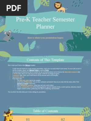 Pre-K Teacher Semester Planner by Slidesgo.pptx
