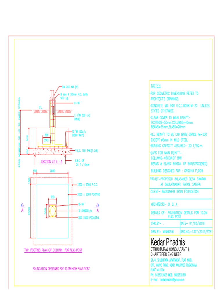 Flag Post Foundation Design Guide | PDF