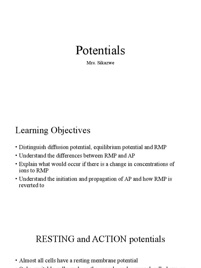 Resting Membrane Potential Explained | PDF | Membrane Potential ...