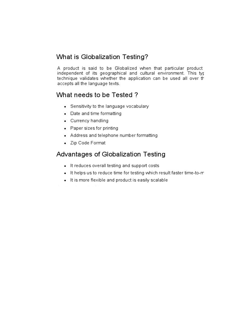 Understanding Globalization Testing | PDF