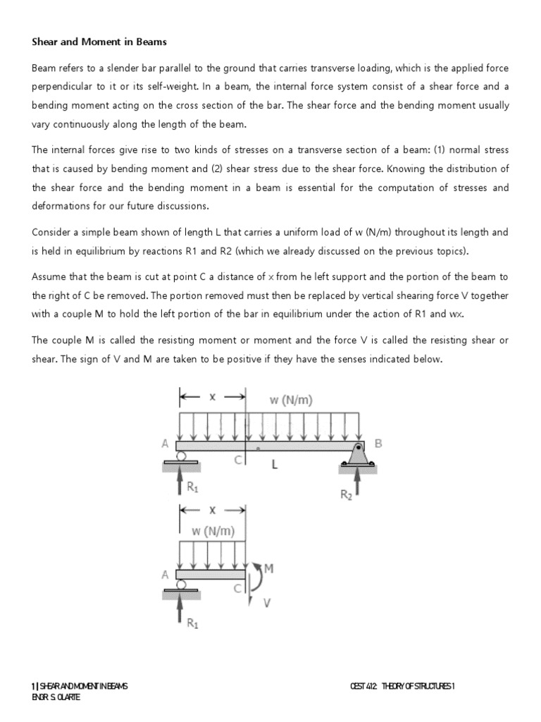 Shear and Moment | PDF | Bending | Beam (Structure)