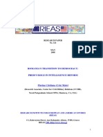 Research Paper No. 121: Romania'S Transition To Democracy