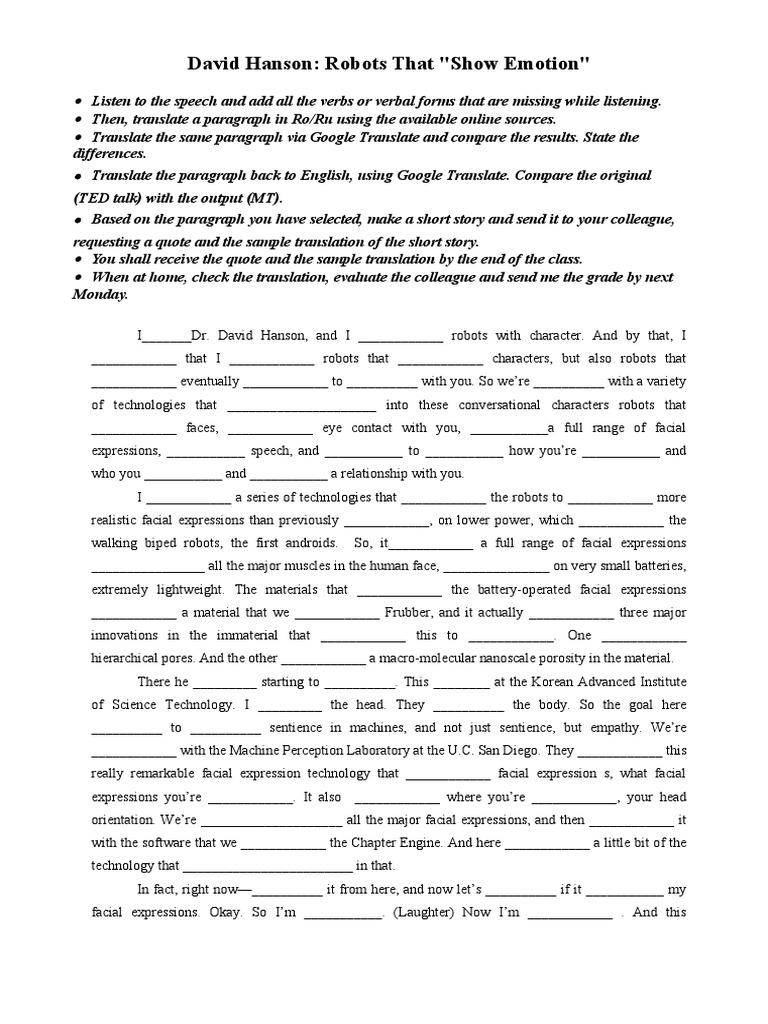 David Hanson Robots That "Show Emotion" PDF Android (Robot