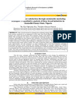 Achieving Customer Satisfaction Through Sustainable Marketing Strategies: A Qualitative Analysis of Three Bread Industries in Abakaliki Ebonyi State, Nigeria