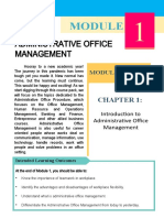 Administrative Office Management: Module Content