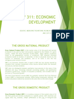Edev 311: Economic Development: Session 2: Measuring The National Income Accounts and Cost of Living