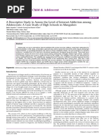 A Descriptive Study To Assess The Level of Internet Addiction Among Adolescents A Case Study of High Schools in Mangalore 2375 4494 1000378