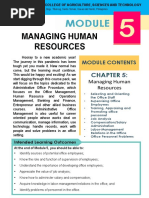 Managing Human Resources: Module Contents