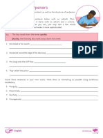 Adverb Openers Activity Sheet PDF