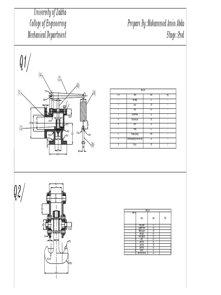 Mechanical Part List for Engineering | PDF | Lever | Machines