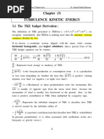 Chapter (3) Turbulence Kinetic Energy: 3.1 The TKE Budget Derivation