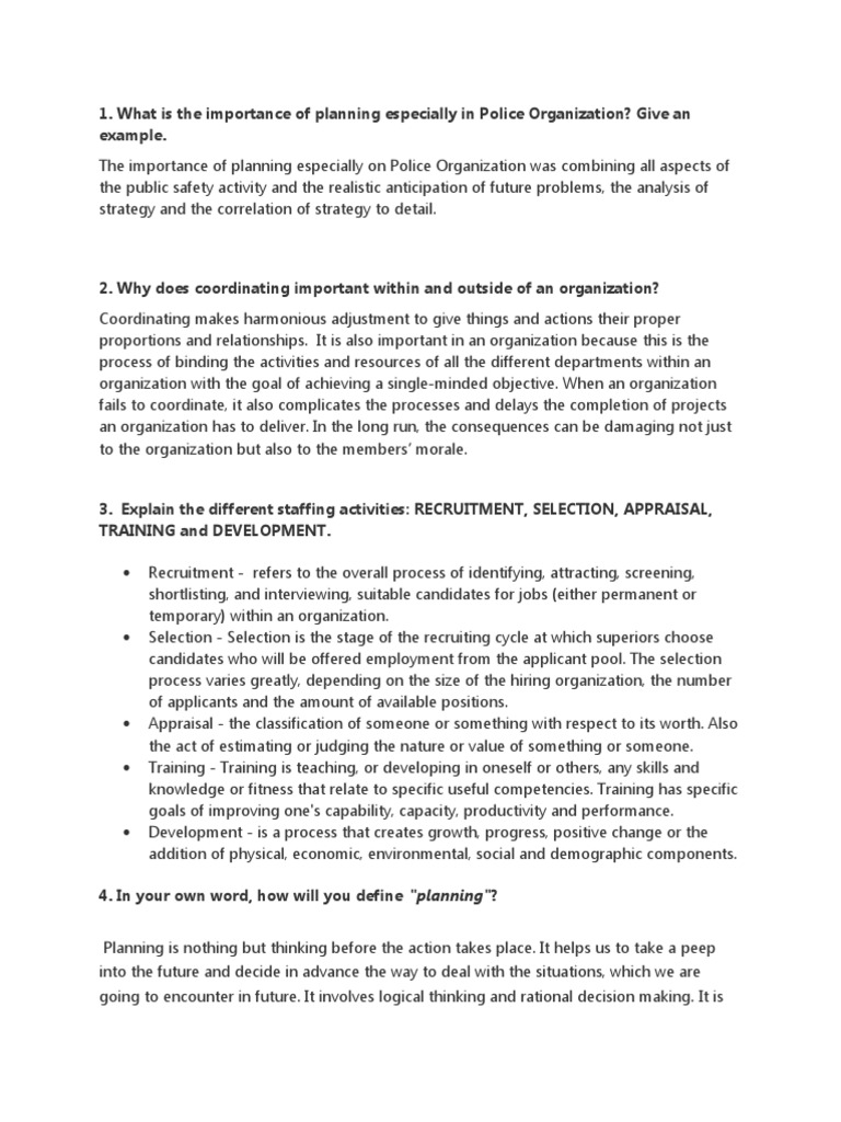Planning in Law Enforcement Operations | PDF | Recruitment | Planning