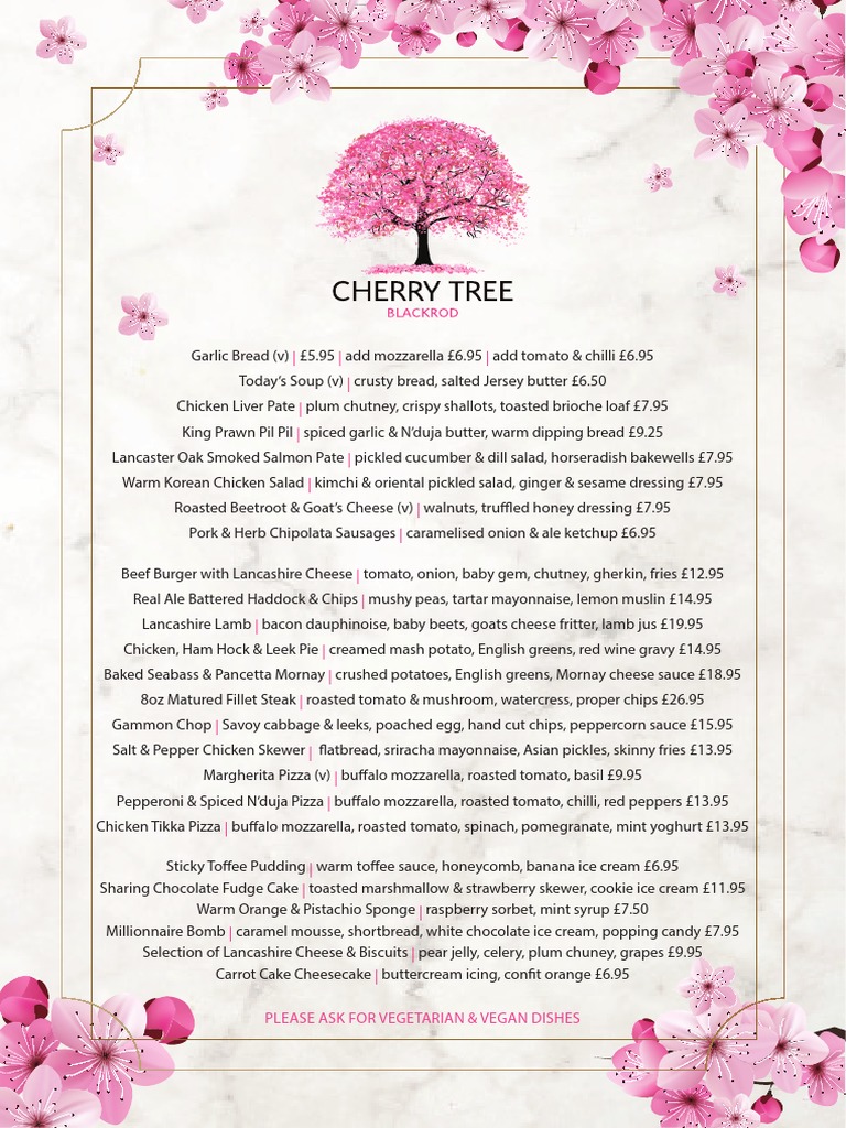 Cherry Tree Main Menu 27th Oct 20 Pickled Cucumber French Fries