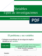 Variables y Tipos de Investigacion