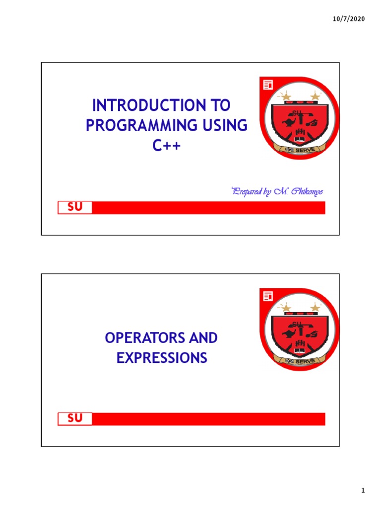 Lect 2 - INSY240 - Object Oriented Programming Using C++ | PDF ...