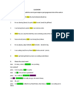 Classwork A. Complete The Sentences With The Correct Past Simple or Past Progressive Form of The Verbs in Brackets