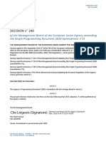 DECISION N°240 of The Management Board of The European Union Agency Amending The Single Programming Document 2020 (Amendment N°3)
