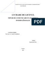 Lucrare de Licenţă: Tipuri de Comunicare in Afacerile Internaț Ionale