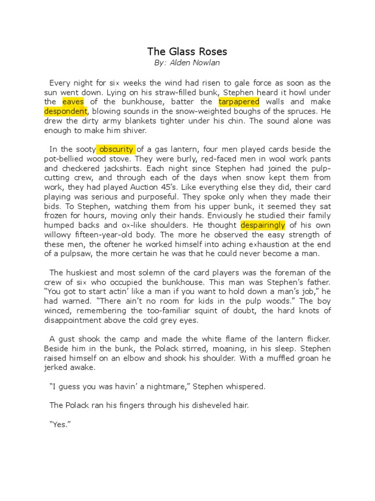 The Glass Roses: By: Alden Nowlan | PDF | Nature