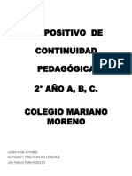 Dispositivo de Continuidad Pedagógica 2° AÑO A, B, C. Colegio Mariano Moreno