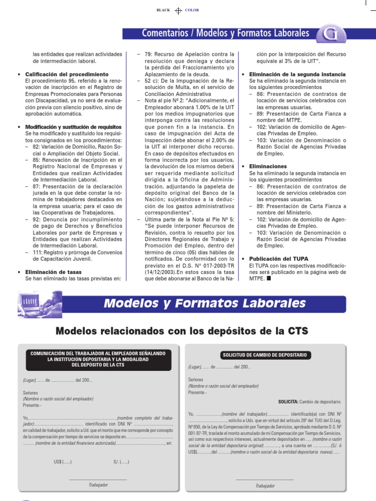 CTS Modelo de cartas