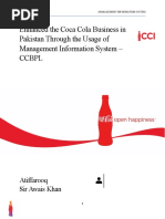 Enhanced The Coca Cola Business in Pakistan Through The Usage of Management Information System - CCBPL