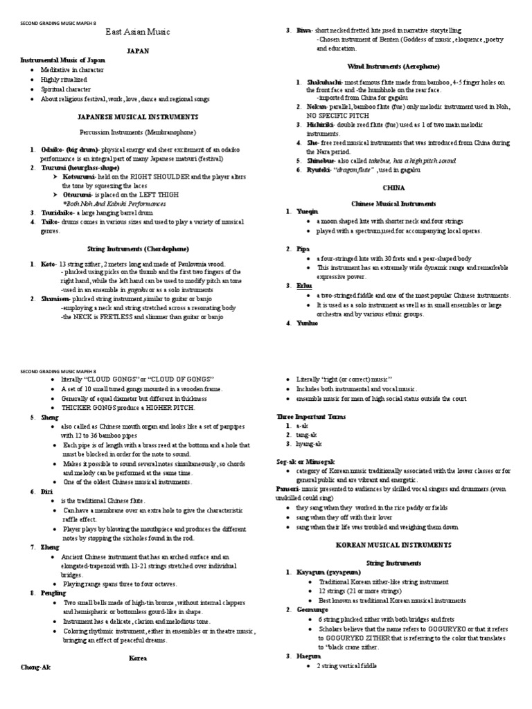 East Asian Music: Both Noh and Kabuki Performances | PDF | String ...