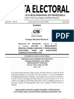 CNE publica en Gaceta Oficial reglamento para la campaña electoral del &D