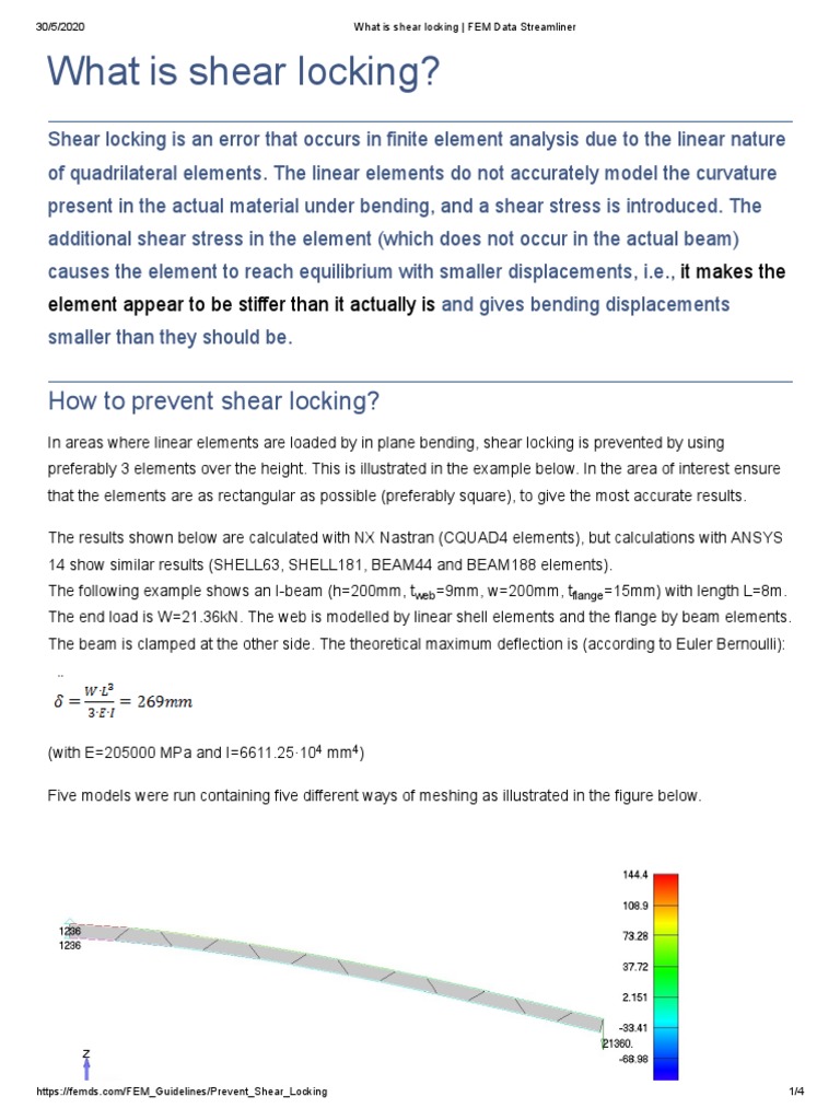 What Is Shear Locking Download Free PDF Bending Beam (Structure)