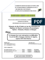 Mémoire La Banque Face Aux Entreprises en Difficultés PDF