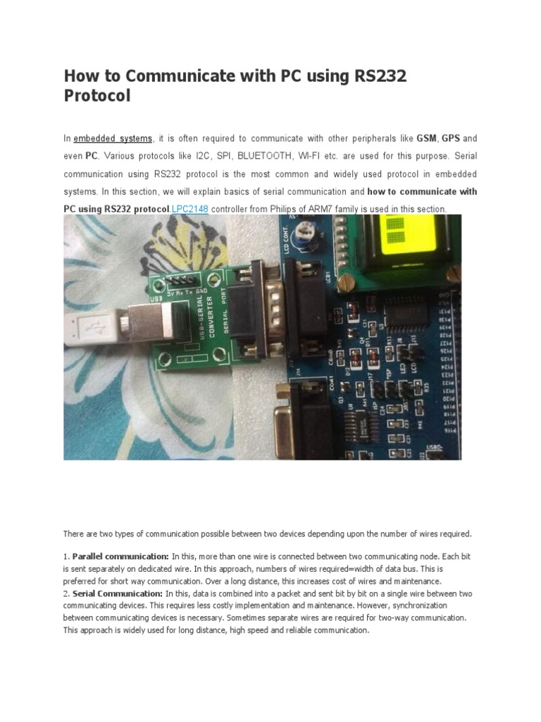 Communicate with PC via RS232 Protocol | PDF | Computer Data | Computer ...