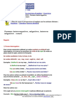 Formes Interrogative, Négative, Interro-Négative-Anglais