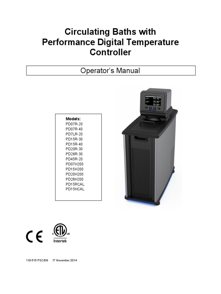 Polyscience Performance Digital Temperature Controller Manual PDF PDF