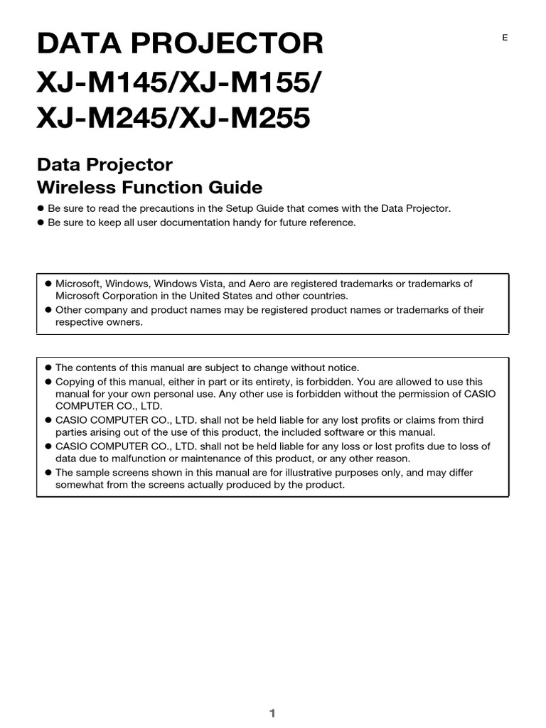 Data Projector XJ-M145/XJ-M155/ XJ-M245/XJ-M255 | PDF | Microsoft ...