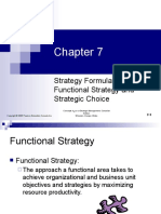 Strategy Formulation: Functional Strategy and Strategic Choice