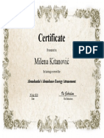 Certificate for Abundantia's Energy Attunement
