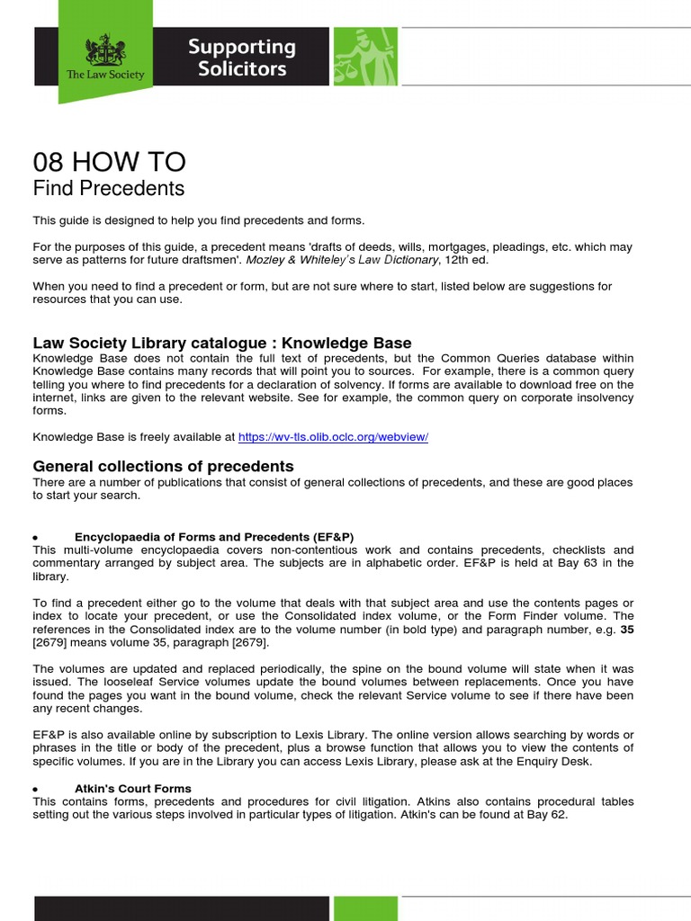 Finding Legal Precedents and Forms | PDF | Precedent | Government
