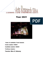 Theatre Arts Research SBA Cover Page