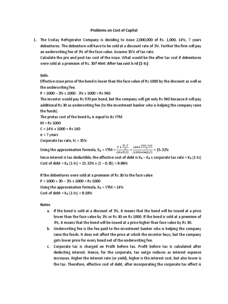 COST OF CAPITAL SOLVED PROBLEMS PDF 2022 visual data 4