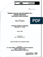 Thermal Analysis and Development of A Thawing Procedure For Frozen Food Packages