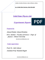 Experiments Reports of Solid State Physics 