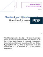 Chapter 4 - Part I (Batch Reactor) .: Questions For Reasoning