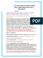 Semana 26: Reflexionamos Sobre Nuestros Aprendizajes para Mejorar