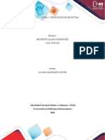 Unidad 1 Y 2 - Tarea 2: Producción de Escritura: Vicerrectoría de Relaciones Internacionales 2020