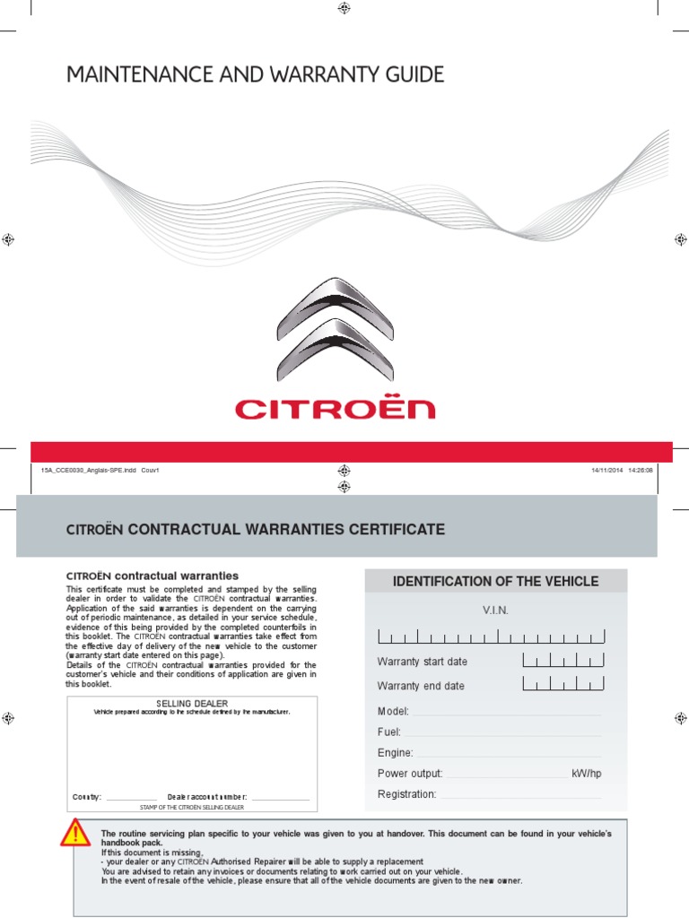 Citroen Maintenance and Warranty Guide PDF Vehicles Fuel Economy In Automobiles