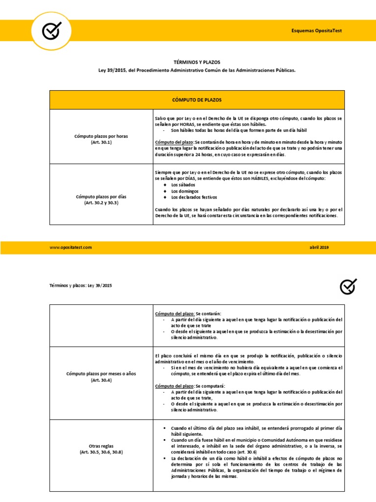 Plazos LPAC PDF | PDF | Administración Pública | Información del gobierno