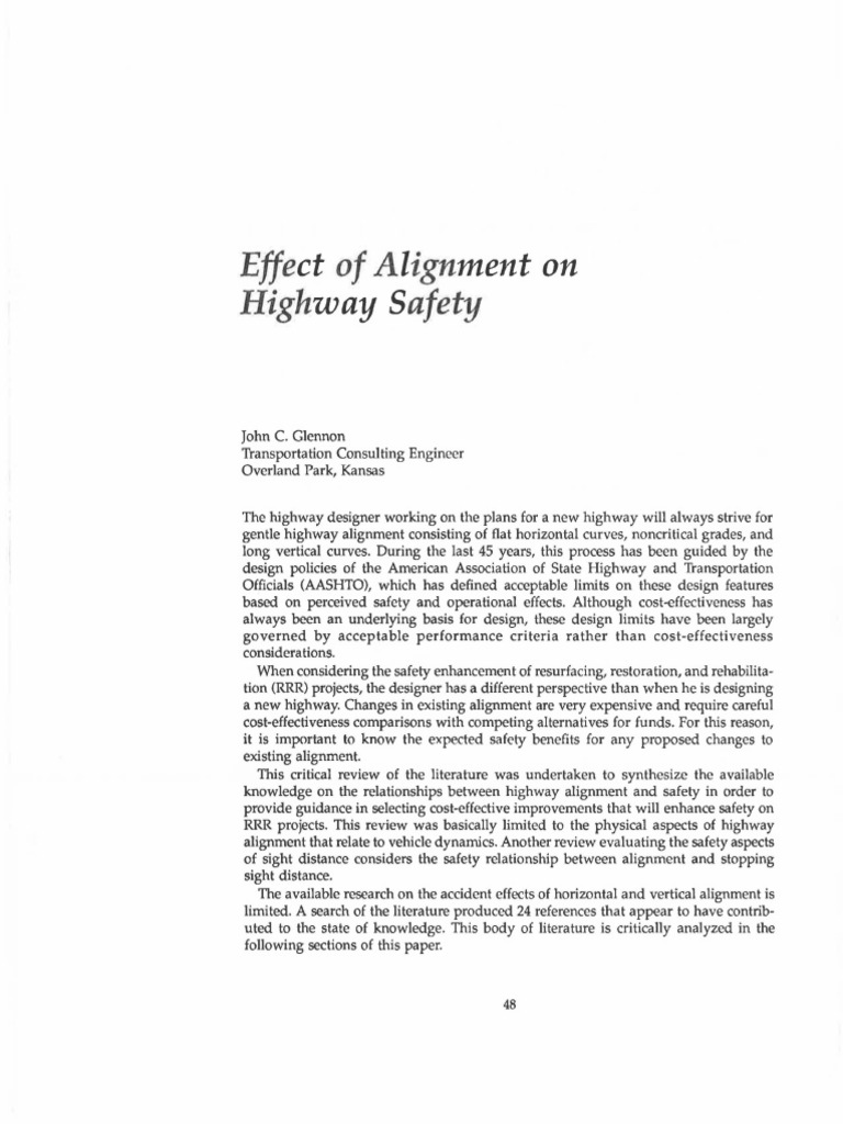 Highway Alignment and Safety Analysis | PDF | Road Transport | Transport