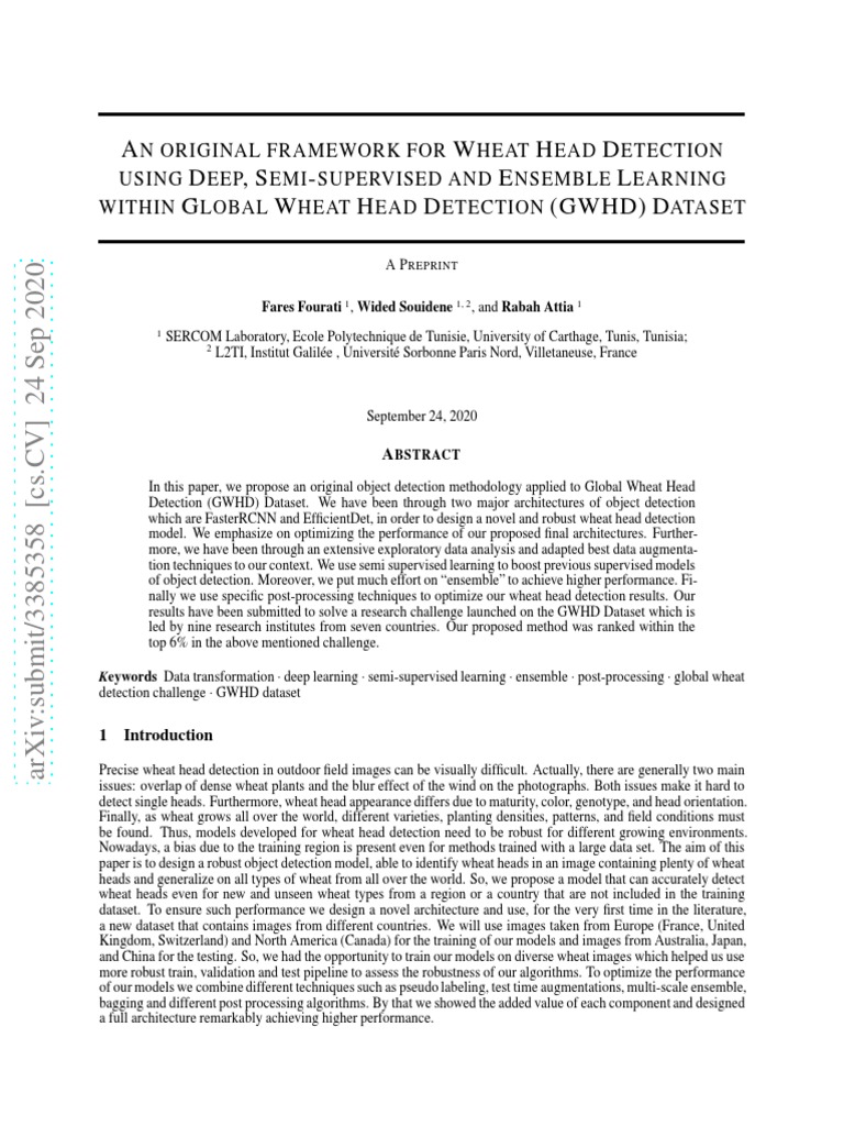 Wheat Head Detection with Deep Learning | PDF | Deep Learning ...
